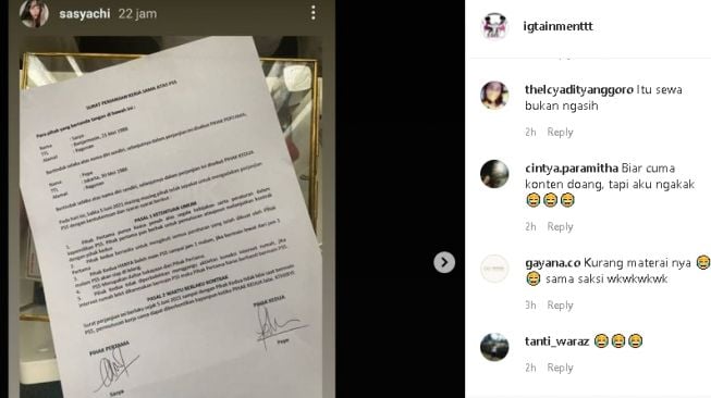 Beri kado PS5 beserta surat perjanjian (instagram.com/@igtainmenttt)