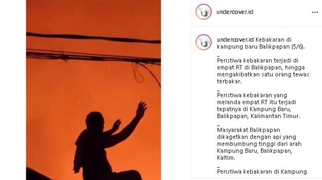 Aksi pria misterius saat kebakaran. (Instagram/@undercover.id)