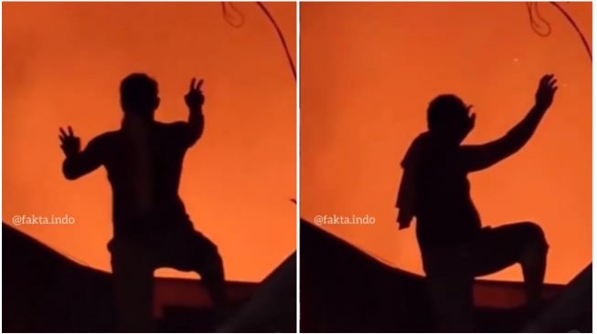 Viral Aksi Pria Lakukan Gerakan Aneh saat Terjadi Kebakaran, Bak Pengendali Api