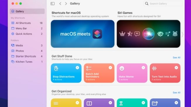 Fitur Shortcut di macOS Monterey. [Apple]