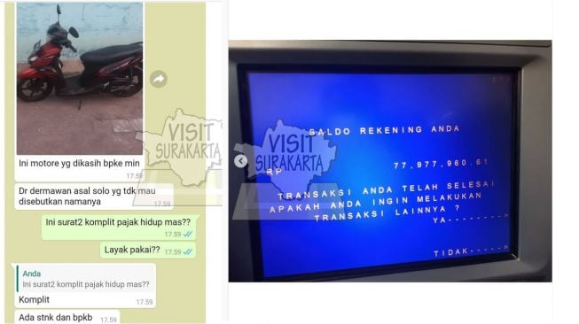 Hasil donasi yang terkumpul untuk ojol yang dibegal oleh penumpangnya sendiri (Instagram)