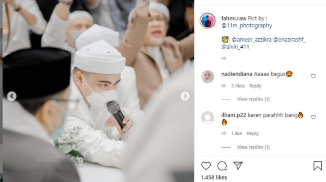 Potret pernikahan adik Alvin Faiz, Muhammad Ameer Azzikra. [Instagram]