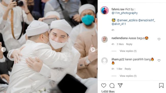 Potret pernikahan adik Alvin Faiz, Muhammad Ameer Azzikra. [Instagram]