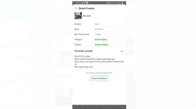 Kemasan BTS Meal dijual di toko belanja online. [Screenshot/Lintang Siltya Utami]