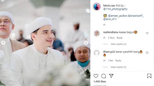 Potret pernikahan adik Alvin Faiz, Muhammad Ameer Azzikra. [Instagram]