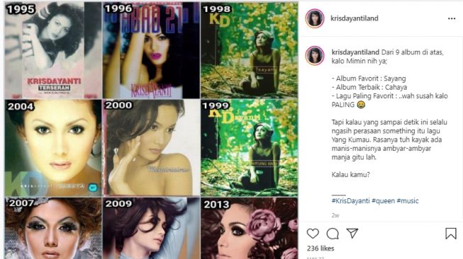 Potret lawas Krisdayanti. [Instagram/krisdayantiland]