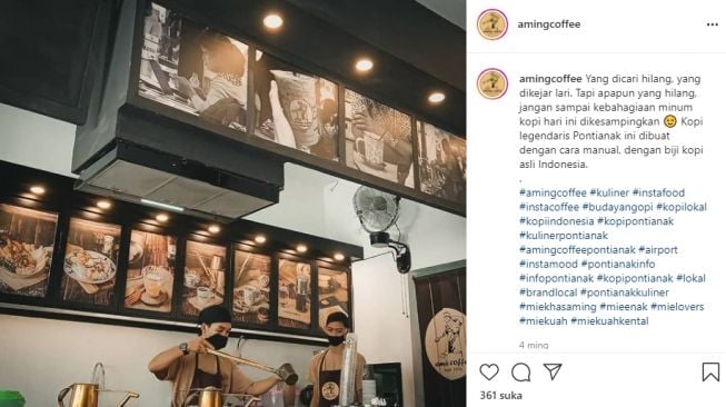 Kopi Aming Pontianak. (Instagram/@amingcoffee)