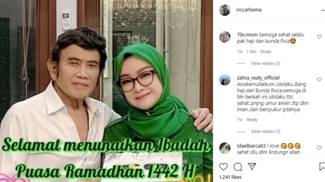 Potret keharmonisan Ricca Rachim dan Rhoma Irama. [Instagram/riccarhoma]