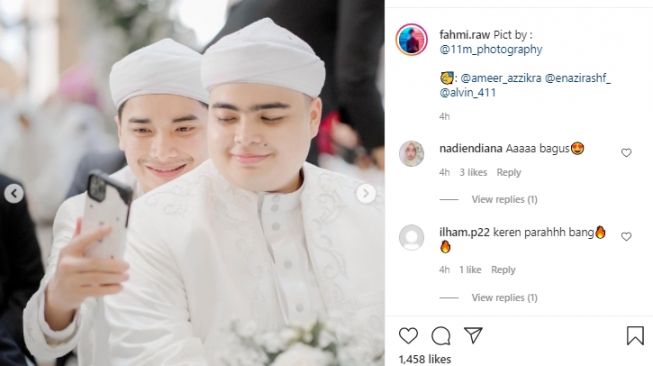 Potret pernikahan adik Alvin Faiz, Muhammad Ameer Azzikra. [Instagram]