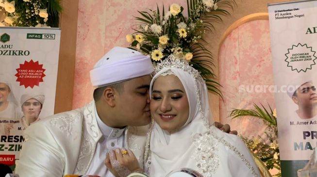 Ameer Azzikra dan Nadzia Shafa [Suara.com/Evi Ariska]