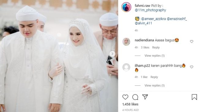 Potret pernikahan adik Alvin Faiz, Muhammad Ameer Azzikra. [Instagram]