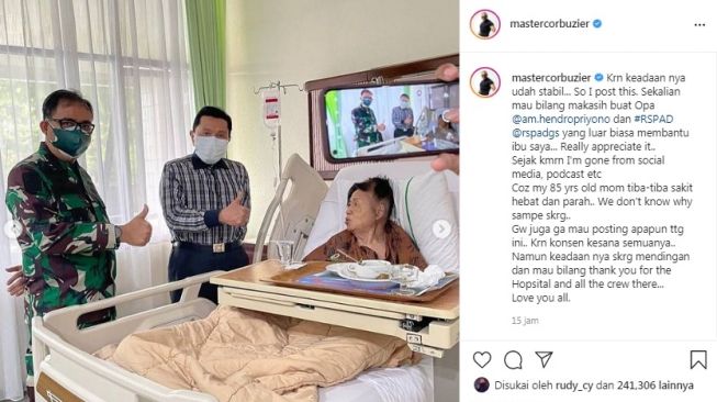 Unggahan Deddy Corbuzier [Instagram/mastercorbuzier]