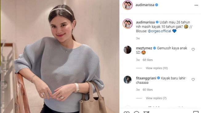 Potret Audi Marissa usai melahirkan. [Instagram/audimarissa]