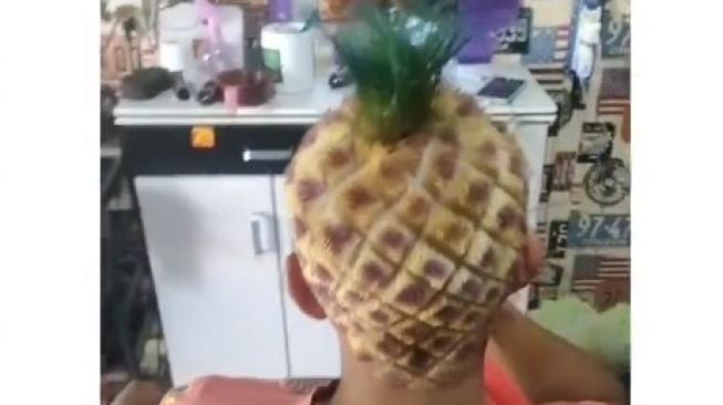 Model rambut mirip rumah Spongebob (IG)