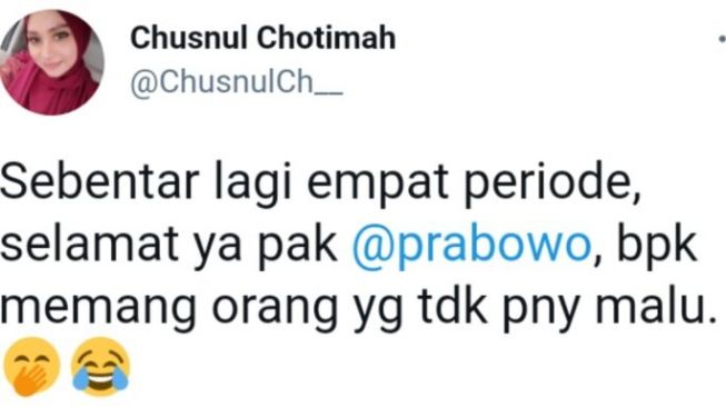 Cuitan netizen sindir Prabowo Subianto. [Twitter]