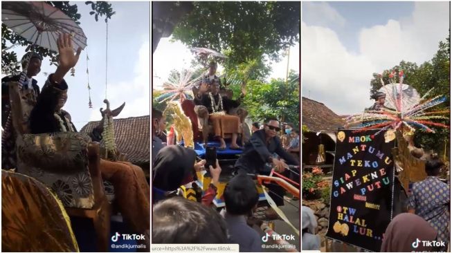 Viral Pengantin Diarak Naik Traktor, The Real 'Anak Tani Sultan'