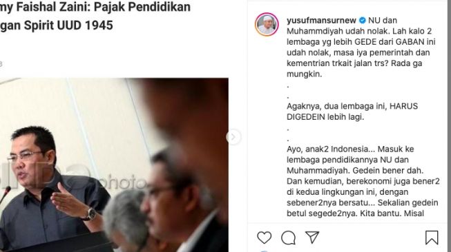 Unggahan Yusuf Mansur [instagram]