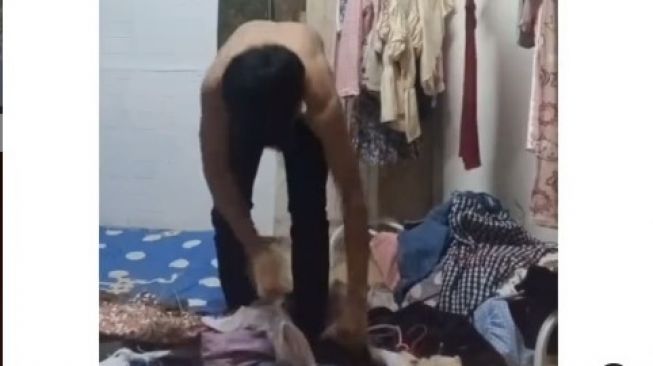 Viral Suami Sobek-sobek Baju Wanita, Diduga Gegara Istri Keseringan Belanja Online