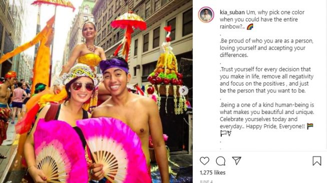 Potret Kia AFI ikut Pride Parade di Amerika. [Instagram/kia_suban]