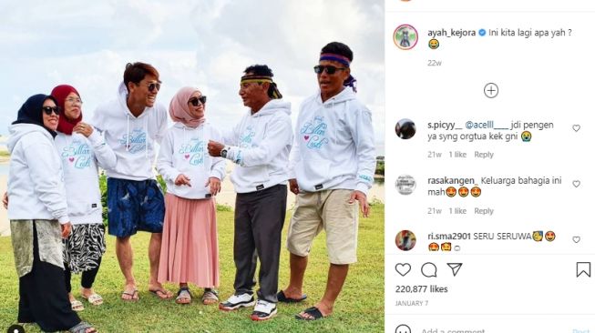 Potret kedekatan keluarga Lesti Kejora dan Rizky Billar [Instagram/ayah_kejora]