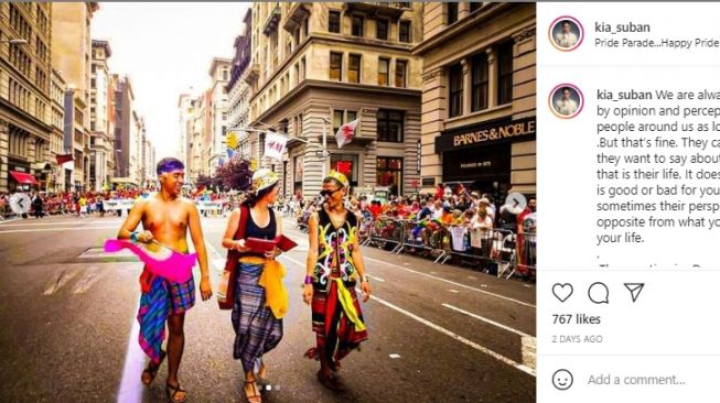 Potret Kia AFI ikut Pride Parade di Amerika. [Instagram/kia_suban]