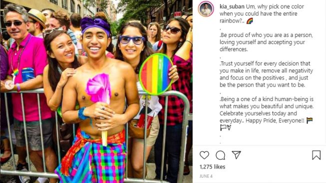 Potret Kia AFI ikut Pride Parade di Amerika. [Instagram/kia_suban]