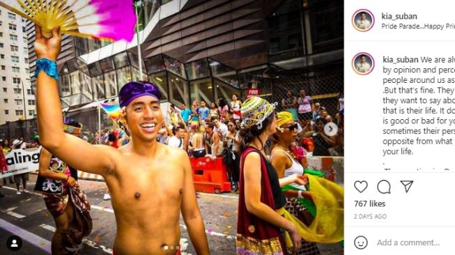 Potret Kia AFI ikut Pride Parade di Amerika. [Instagram/kia_suban]