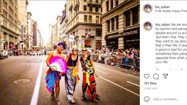 Potret Kia AFI ikut Pride Parade di Amerika. [Instagram/kia_suban]