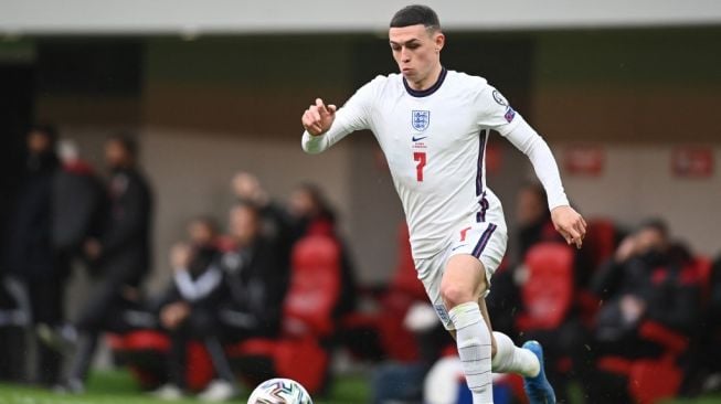 Gelandang serang Timnas Inggris, Phil Foden. [OZAN KOSE / AFP]