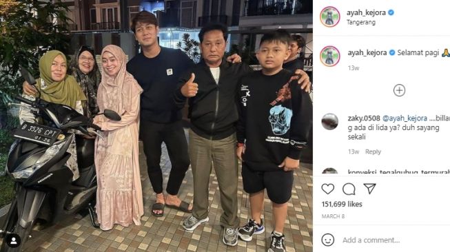 Potret kedekatan keluarga Lesti Kejora dan Rizky Billar [Instagram/ayah_kejora]