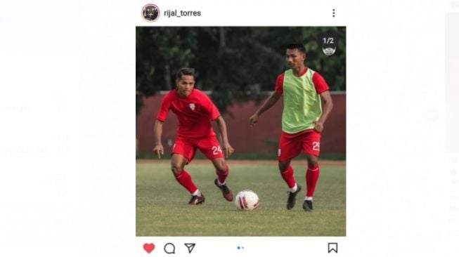 Abduh Lestaluhu berlatih bersama Persis Solo. [Instagram @rijal_torres]