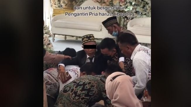 Kondisi mempelai pria usai kecelakaan (tiktok)