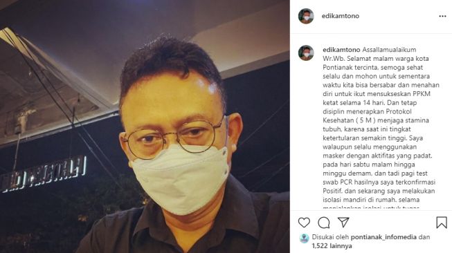 Wali Kota Pontianak Edi Rusdi Kamtono positif Covid-19. (Instagram/@edikamtono)