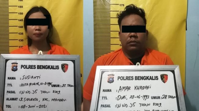 Kompak Edar Sabu, Pasangan Kekasih di Bengkalis Diciduk Polisi