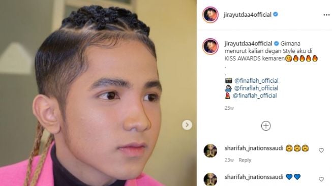 Gaya rambut unik Jirayut. [Instagram]