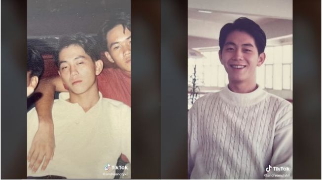 Mirip Oppa Korea, Foto Jadul Ayah Wanita Ini Viral (tiktok.com/@andreanotykii)