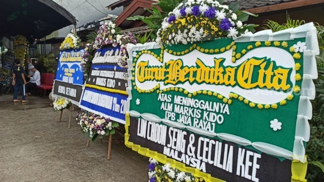 Suasana Rumah Duka Markis Kido di Bekasi. [Suara.com/Imam]