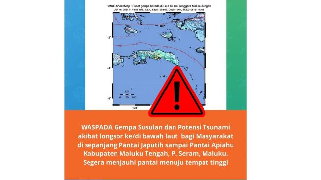 Gelombang Air Setengah Meter Terjang Pulau Seram Maluku, Pasca Gempa 6,1 SR