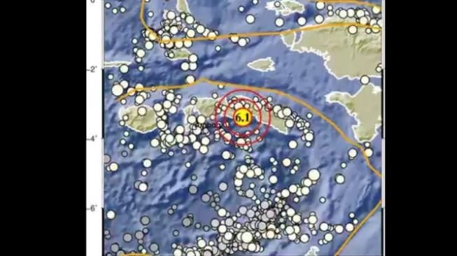BMKG Mutakhirkan Data Gempa Maluku; Berkekuatan Magnitudo 6,1 di Antara Laut dan Pantai