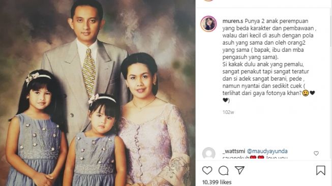 Orang Tua Maudy Ayunda. [Instagram]