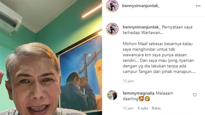 Pernyataan Benny Simanjuntak. (Instagram/@bennysimanjutak_)