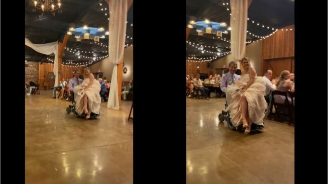 Menyentuh, Viral Momen Pengantin Wanita Berdansa dengan Ayah di Kursi Roda