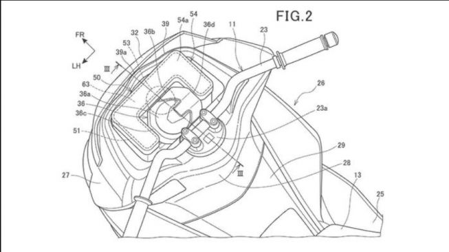Gambar paten teknologi airbag pada Honda PCX di masa depan (Rideapart)
