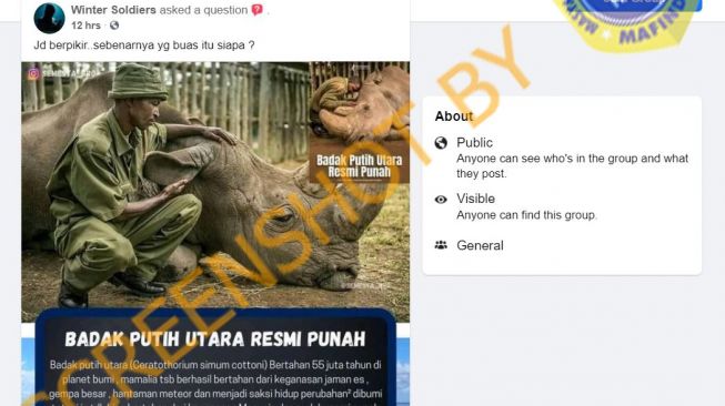 Cek Fakta: Benarkah Badak Putih Utara Resmi Punah?