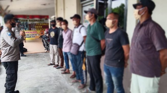 Berantas Preman, Polres Aceh Utara Amankan 7 Juru Parkir Liar