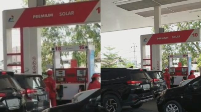 Lihat Mobil Mewah Antre Isi Bensin Premium di SPBU, Pria Ini Nyinyir