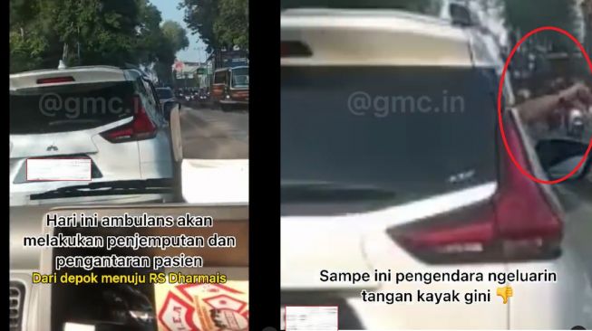 Viral Pengendara Mitsubishi Xpander Cari Masalah, Acungkan Jempol ke Bawah pada Ambulans