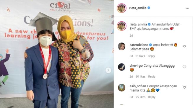 Potret Gavrel adik angkat Nagita Slavina lulus SD [Instagram]