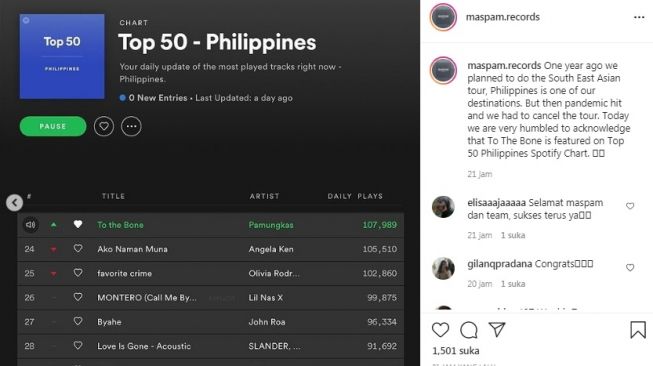 Unggahan Pamungkas [Instagram/@maspam.records]