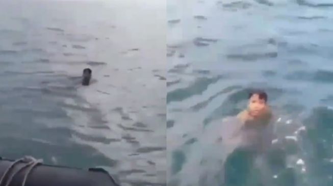 Viral Anak Terapung-apung di Tengah Laut Diduga Dilempar dari Kapal. (Instagram/@komentatorpedas)